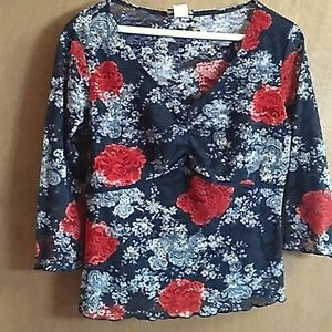 3/$15 Blue and Red Women's Blouse